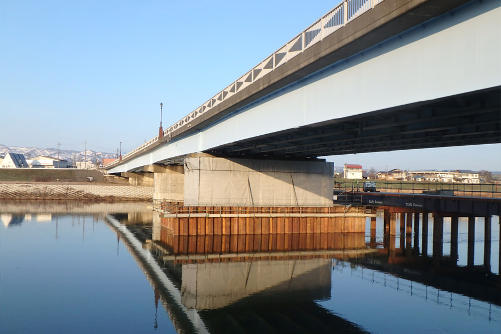 橋梁耐震補強工事（上越市稲田橋）2017年